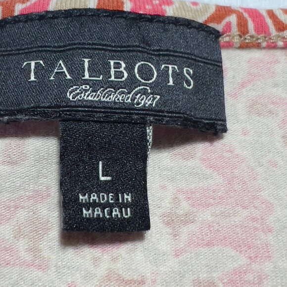 Talbots V-Neck Top with Twist Front - Size L Cotton blend Fall transition piece - Picture 4 of 8